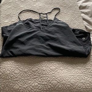 Lululemon black top with interesting ladder detail